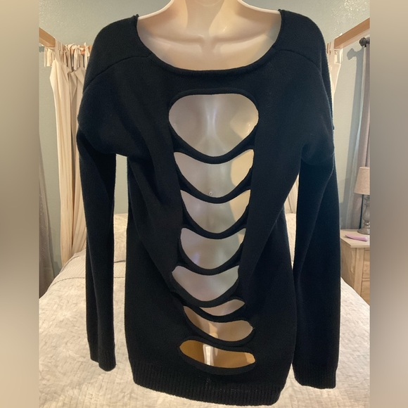 Express Black open back oversized sweater - Picture 1 of 3